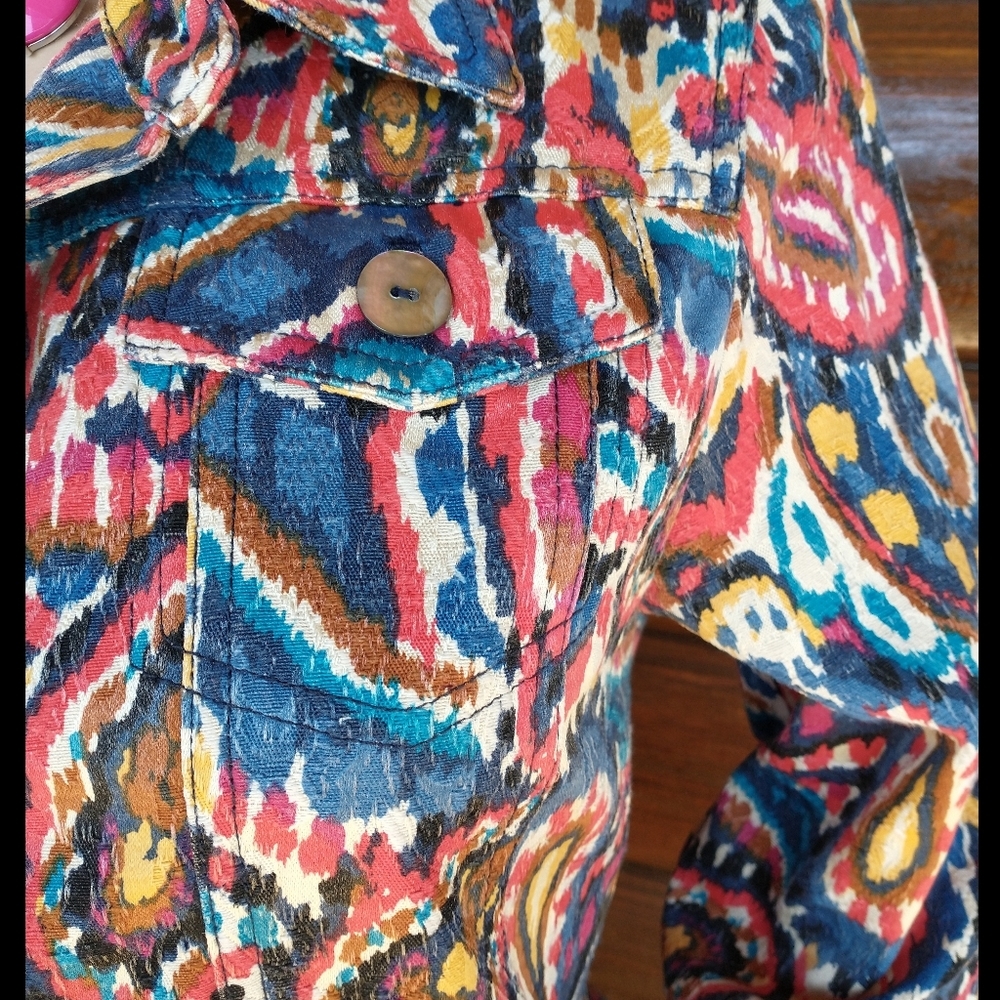 Ruby Rd. Petite Multi Colored Paisley Printed But… - image 4